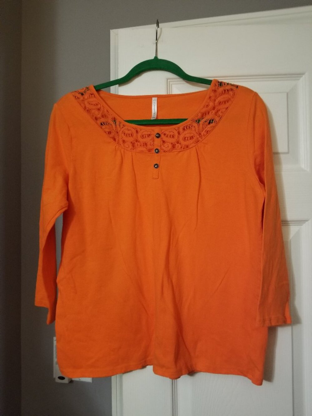 passports Orange 3/4 Sleeve Shirt